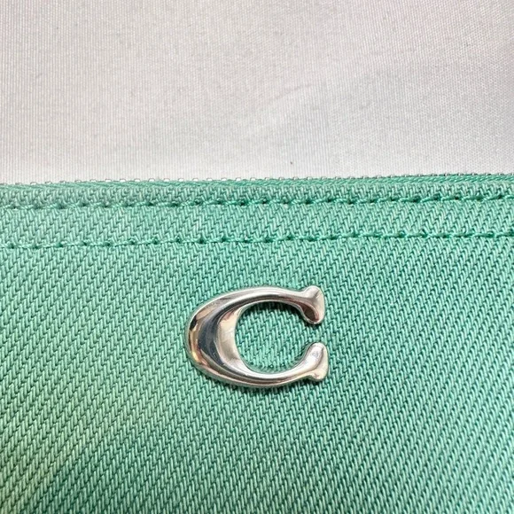 Coach Essential Denim Small Wristlet (Green) NWT - Picture 3 of 8